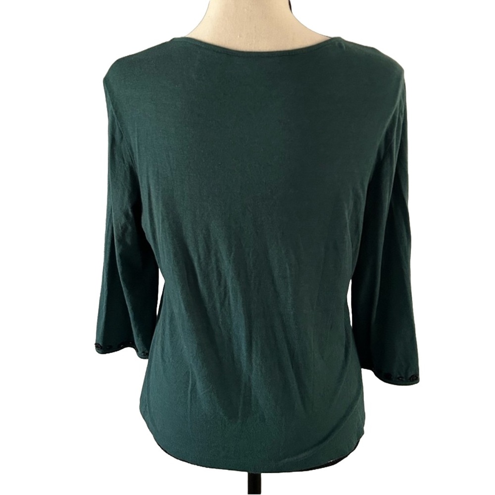 Birch Hill Teal Suede Blazer Black Bead Detailing With Long Sleeve Size Small - Picture 4 of 7